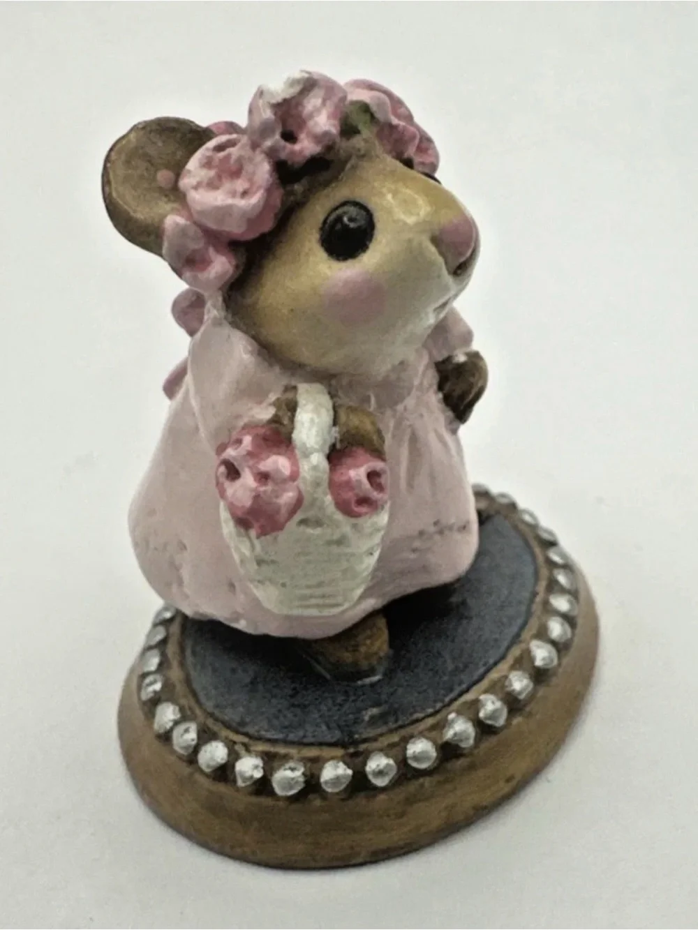 Wee Forest Folk C-6 Flower Girl 1988 Pink Dress Flowers WFF Annette Peterson